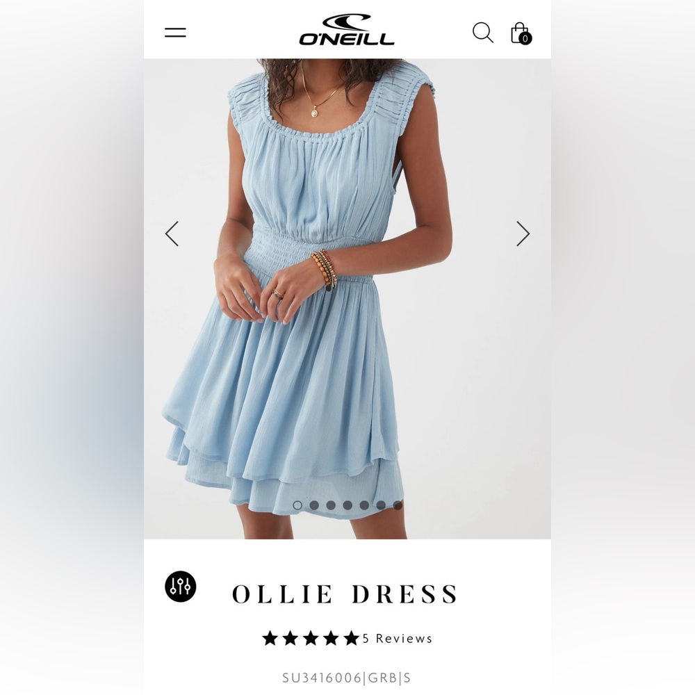 O’Neill OLLIE DRESS in chambray/ powder blue (sz. Medium)